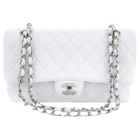 white chanel bag with silver hardware|metallic silver Chanel bag.